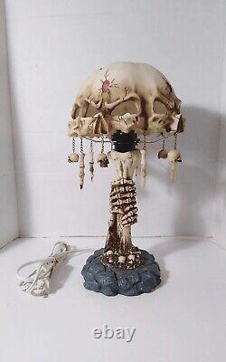 Wicked Skulls and Bones Table Lamp Halloween Goth Rare Vintage Piece