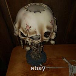 Wicked Skulls and Bones Table Lamp Halloween Goth Rare Vintage Piece