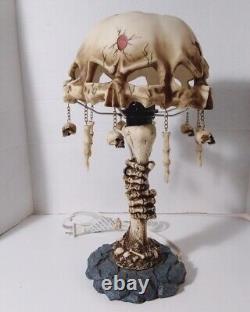 Wicked Skulls and Bones Table Lamp Halloween Goth Rare Vintage Piece