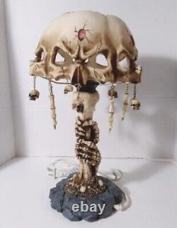 Wicked Skulls and Bones Table Lamp Halloween Goth Rare Vintage Piece