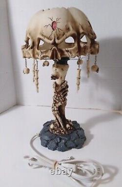 Wicked Skulls and Bones Table Lamp Halloween Goth Rare Vintage Piece