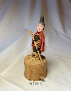 Witch Halloween Candy Container Antique c1930 RARE Nippon Paper Mache Crepe