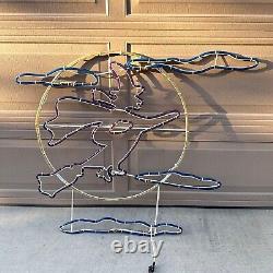 Witch Night Sky RARE Vintage Halloween 3D Sculpture Rope Metal Light Decoration