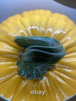 1973 VTG VINTAGE CERAMIQUE CITROUILLE JACK O LANTERN. RARE & EXCELLENT ! 11x12 GRAND