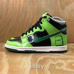 2007 Nike Dunk High Gs Tombstone Neon Green Vintage Rare Halloween Taille 4y