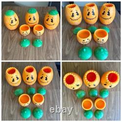 5 Grandes Bougies Vintage en Citrouille RARES Décor Rétro d'Halloween Intérieur ou Extérieur