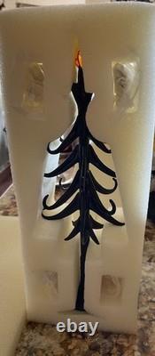 ARBRE EN VERRE ARTISANAL HALLOWEEN NOËL VINTAGE LENOX AVEC ORNEMENTS NIB RARE TROUVAILLE