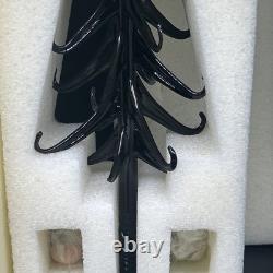 ARBRE EN VERRE ARTISANAL HALLOWEEN NOËL VINTAGE LENOX AVEC ORNEMENTS NIB RARE TROUVAILLE