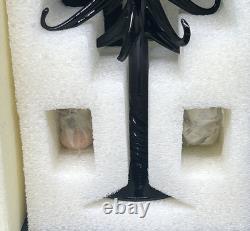 ARBRE EN VERRE ARTISANAL HALLOWEEN NOËL VINTAGE LENOX AVEC ORNEMENTS NIB RARE TROUVAILLE
