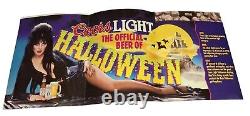 Affichage de bière Coors Light Halloween ELVIRA vintage 1991 pour la promotion de la cave à l'homme RARE