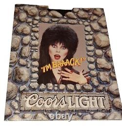 Affichage de bière Coors Light Halloween ELVIRA vintage 1991 pour la promotion de la cave à l'homme RARE