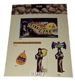 Affichage de bière Coors Light Halloween ELVIRA vintage 1991 pour la promotion de la cave à l'homme RARE