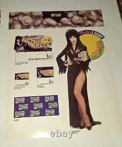 Affichage de bière Coors Light Halloween ELVIRA vintage 1991 pour la promotion de la cave à l'homme RARE