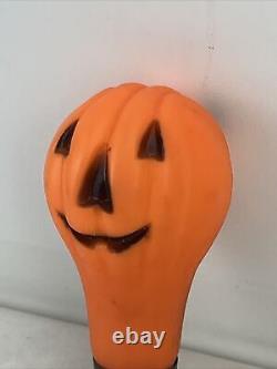 Ampoule de lampe Halloween en soufflé de Fun-World Vintage rare avec visage double de citrouille, testée