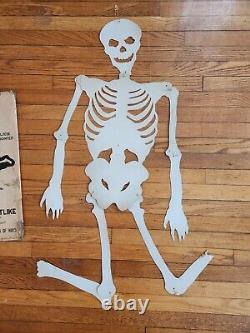Antique 1937 Beistle 57 squelette avec emballage d'origine Très rare Halloween