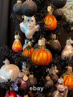 Arbre de Noël décoré pour Halloween / Ornements de Noël de l'Ancien Monde - Halloween / Vintage / Rare