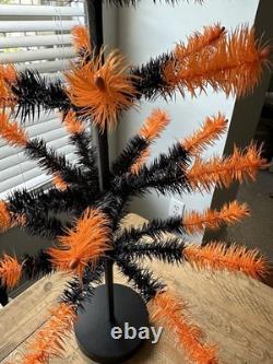 Arbre en plumes d'Halloween Bethany Lowe rare 36 look vintage noir orange