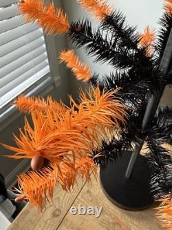 Arbre en plumes d'Halloween Bethany Lowe rare 36 look vintage noir orange