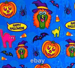 Autocollants d'Halloween vintage rares Lisa Frank Crânes Joyeux Halloween ! 2001 S315