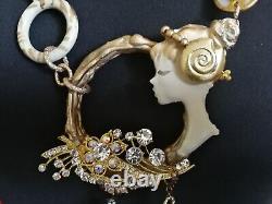 Bijoux De Luxe Gothique Art Déco Nouveau Collier Pendentif Princesse Perles Nacre Bib
