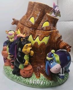 Bocal à biscuits Vintage Disney Store Halloween Winnie l'Ourson et ses amis Rare avec boîte d'origine en état neuf