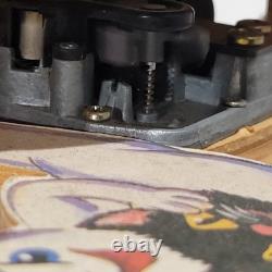 Boîte à musique en bois vintage rare de maison hantée d'Halloween, fonctionne sur le thème de Ghostbusters