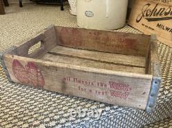 Caisse à soda en bois vintage rare Trick R Treat Elgin Illinois ? Boîte d'Halloween