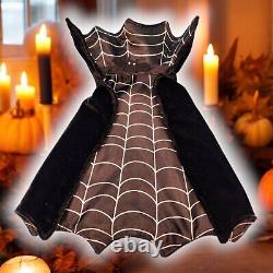 Cape Halloween Rare Dracula Vampire Vintage en Velours Noir avec Toiles d'Araignée Build-A-Bear