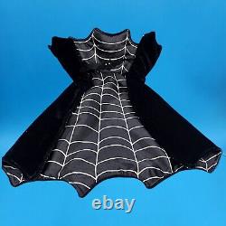 Cape Halloween Rare Dracula Vampire Vintage en Velours Noir avec Toiles d'Araignée Build-A-Bear