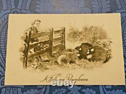 Carte Postale Antique Halloween RARE Vintage Gibson Sepia Petit Garçon JOL