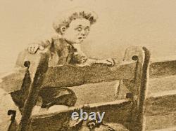 Carte Postale Antique Halloween RARE Vintage Gibson Sepia Petit Garçon JOL