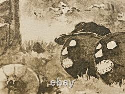 Carte Postale Antique Halloween RARE Vintage Gibson Sepia Petit Garçon JOL