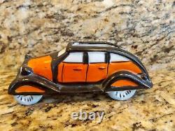 Cendrier Chrysler Air Flow vintage des années 1930 en couleurs d'Halloween noir / orange rare