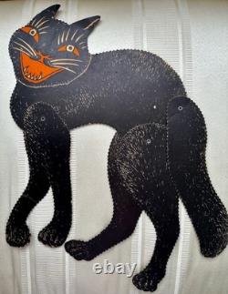 Chat Noir Découpé Jointé Halloween Vintage Beistle Rare