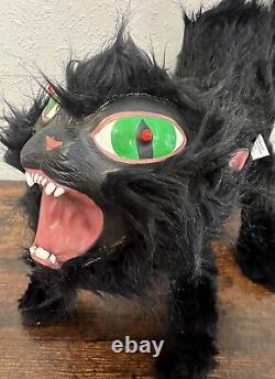 Chat démon noir d'Halloween à yeux clignotants et articulés de Mario Chiodo, si rare