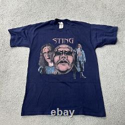 Chemise Sting vintage adulte taille L bleu WCW NWO Le Stinger WWF Le Corbeau Y2K RARE