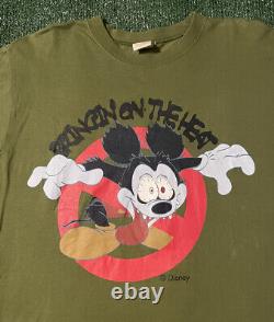Chemise Vintage Mickey Mouse Runaway Brain Disney Tower Of Terror Halloween RARE