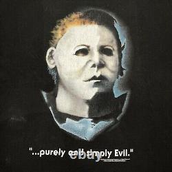 Chemise de film d'Halloween vintage Michael Myers pour adulte XL Purement et simplement maléfique RARE