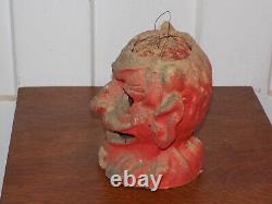 Citrouille Jack-O-Lantern en papier mâché diable vintage rare d'Halloween