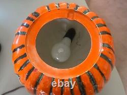 Citrouille en céramique Vintage Atlantic Mold Jack O'Lantern avec lumière à cordon RARE