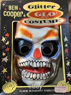 Costume d'Halloween vintage Ben Cooper dans sa boîte originale Super Rare squelette osseux