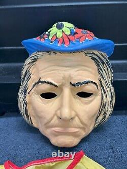 Costume et masque d'Halloween rare vintage des Beverly Hillbillies Granny Clampett