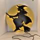 Décor De Balai De Sorcière Lumineux Halloween Vintage Atico International Rare Avec Boîte