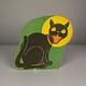 Décoration Rare En Carton Découpé Beistle Des Années 1950 : Lune Jaune Et Chat Noir