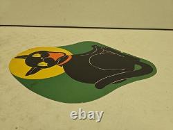 Décoration RARE en carton découpé Beistle des années 1950 : lune jaune et chat noir