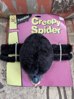 Décoration d'Halloween Araignée Vintage Poilue de 15 Pouces Très Rare avec Jambes en Fil