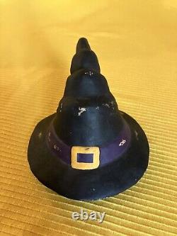 Décoration de collection rare de boîte à chapeau de botte de sorcière d'Halloween de Bethany Lowe vintage