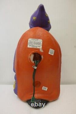 Décoration rare de cour de Halloween avec une ampoule pour moule soufflé en forme de vautour et citrouille