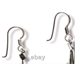 Designs de sorts vintage TRÈS RARES Boucles d'oreilles gothiques en forme de crâne noir et en argent pour Halloween