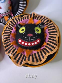 ENSEMBLE DE 3 OREILLERS HALLOWEEN GLITTERVILLE AVEC FIBRES OPTIQUES 17D RARE VINTAGE